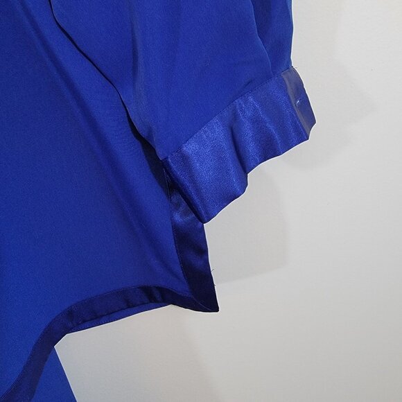 Christie & Jill Pajama Set Polyester‎ Button Up Shirt Blue Womens XL Vintage EUC - Picture 3 of 9